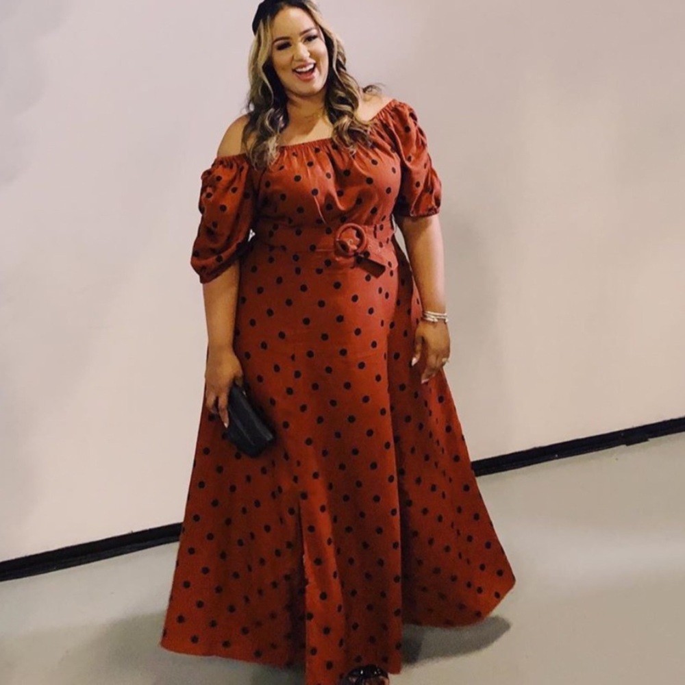 Anthropologie Lucienne Polka Dot Maxi Dress Petite - Picture 8 of 11